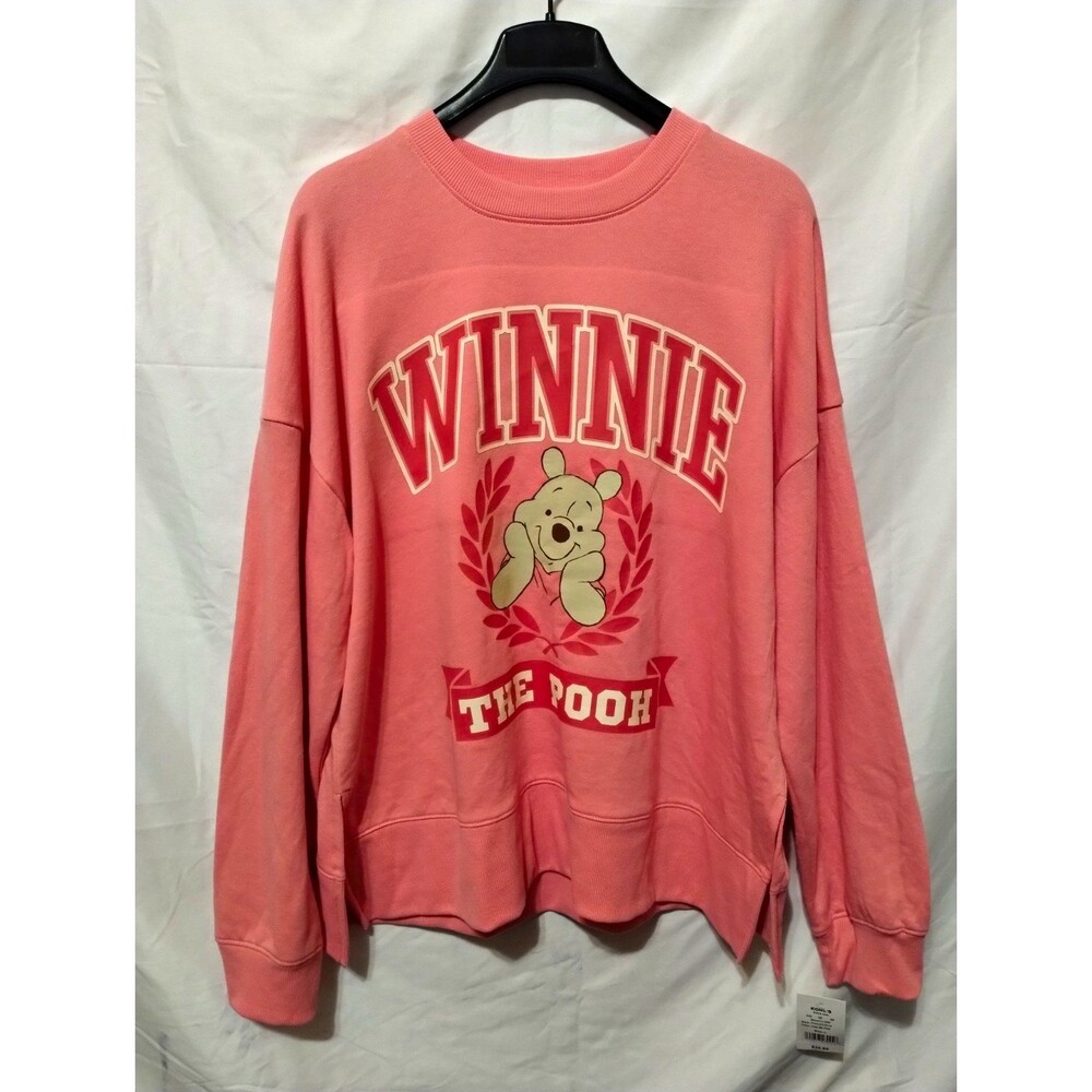 Disney Winnie the Pooh Pink Graphic Print Pullover Sweatshirt Womens L